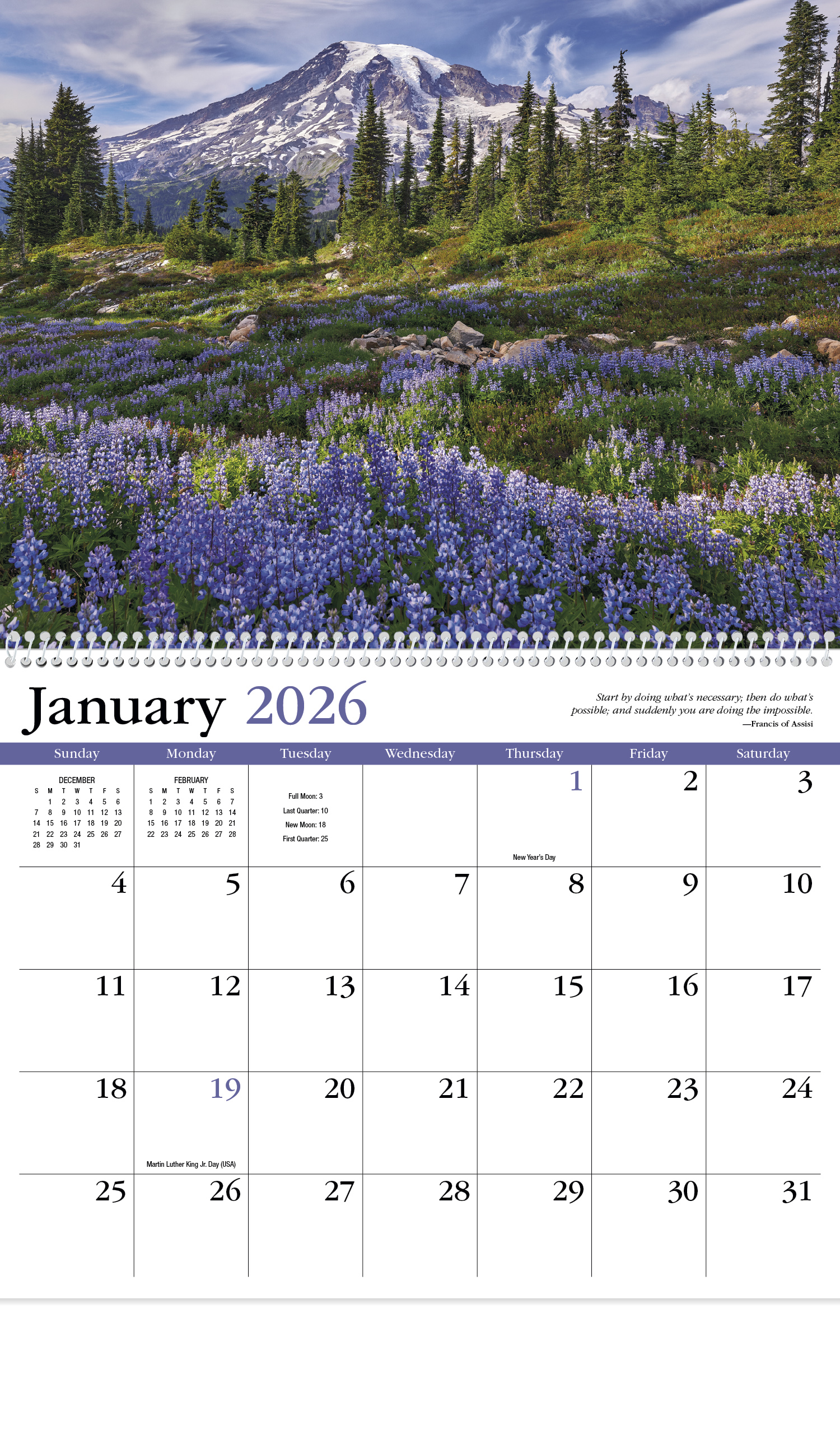 2025 Contemplations (Spiral) Wall Calendar 107/8" x 18" Promotional