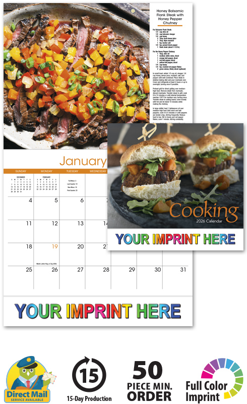 2024 Taste for Cooking Promotional Wall Calendar | 10-7/8" x 18" Staple