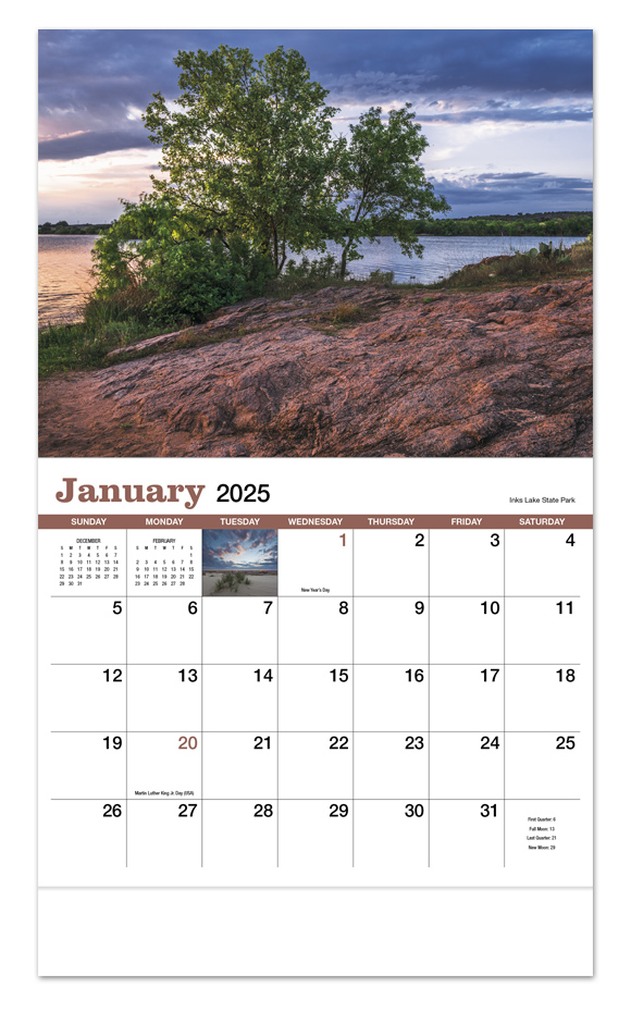 2022 Texas Promotional Wall Calendar 107/8" x 18