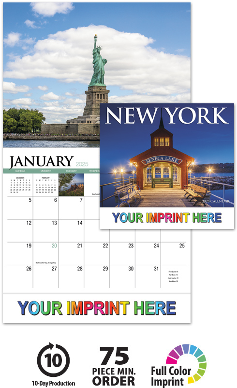 2022 New York Promotional Wall Calendar | 10-7/8" x 18" Imprinted