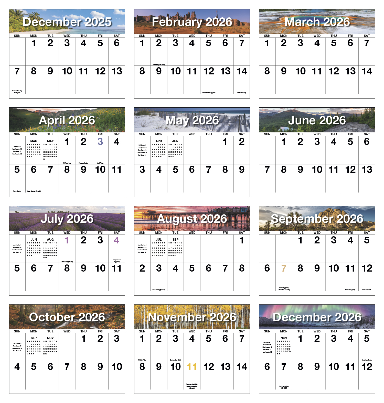 Big Numbers Appointment Calendar | ValueCalendars.com