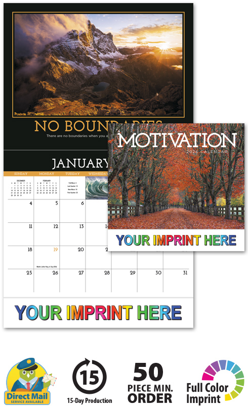 2024 Motivation Promotional Wall Calendar | 10-7/8" x 18" Custom