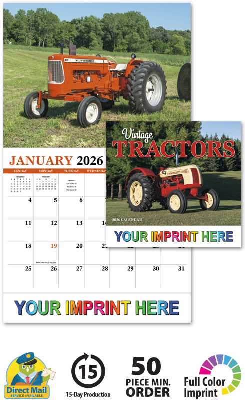 2024 Legendary Tractors Promotional Wall Calendar | 10-7/8" x 18