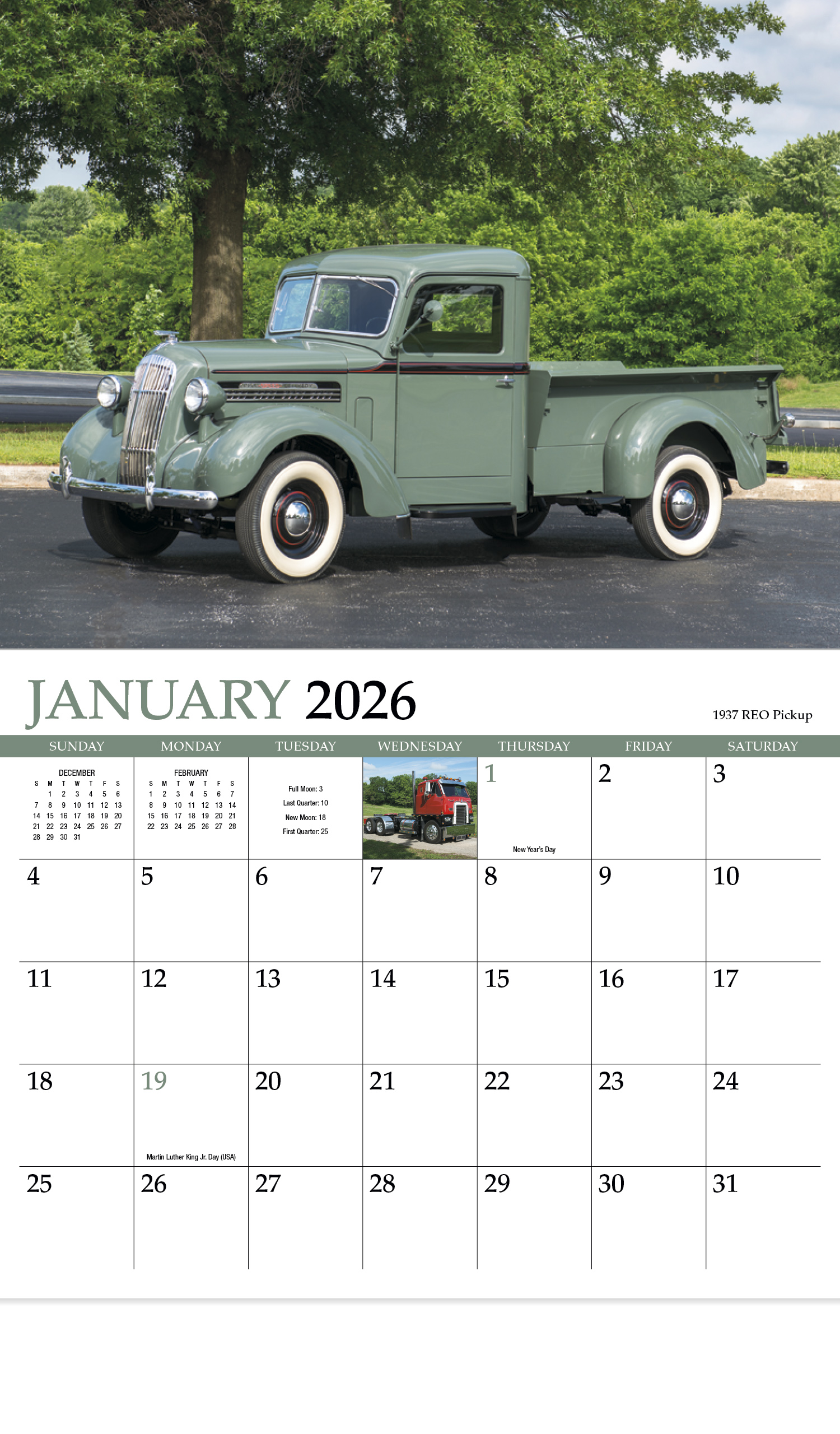 2024 Classic Trucks Promotional Wall Calendar 107/8" x 18