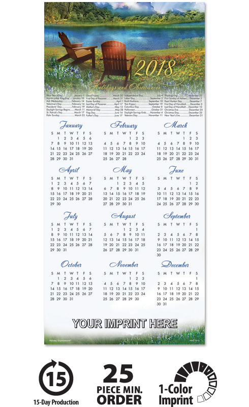 By The Lake Calendar Greeting Cards | ValueCalendars.com