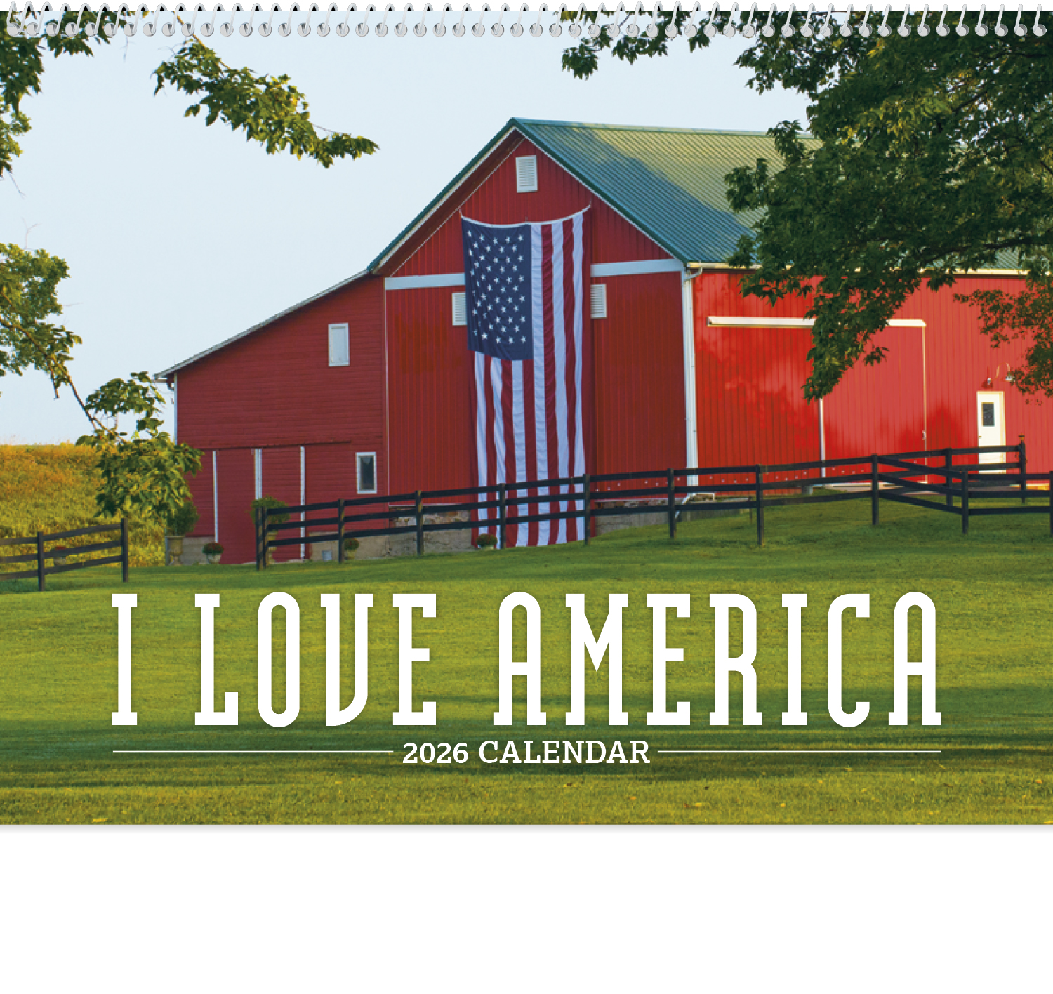 2024 I Love America Calendar 11" X 19" Imprinted Spiral Bound; Drop