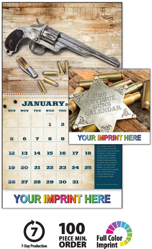 Antique Guns Calendar | ValueCalendars.com