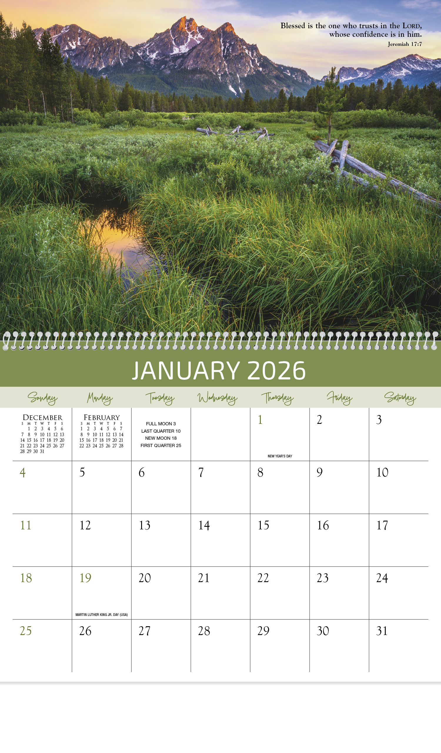 2024 World of Inspiration Calendar | 11" X 19" Imprinted Spiral Bound