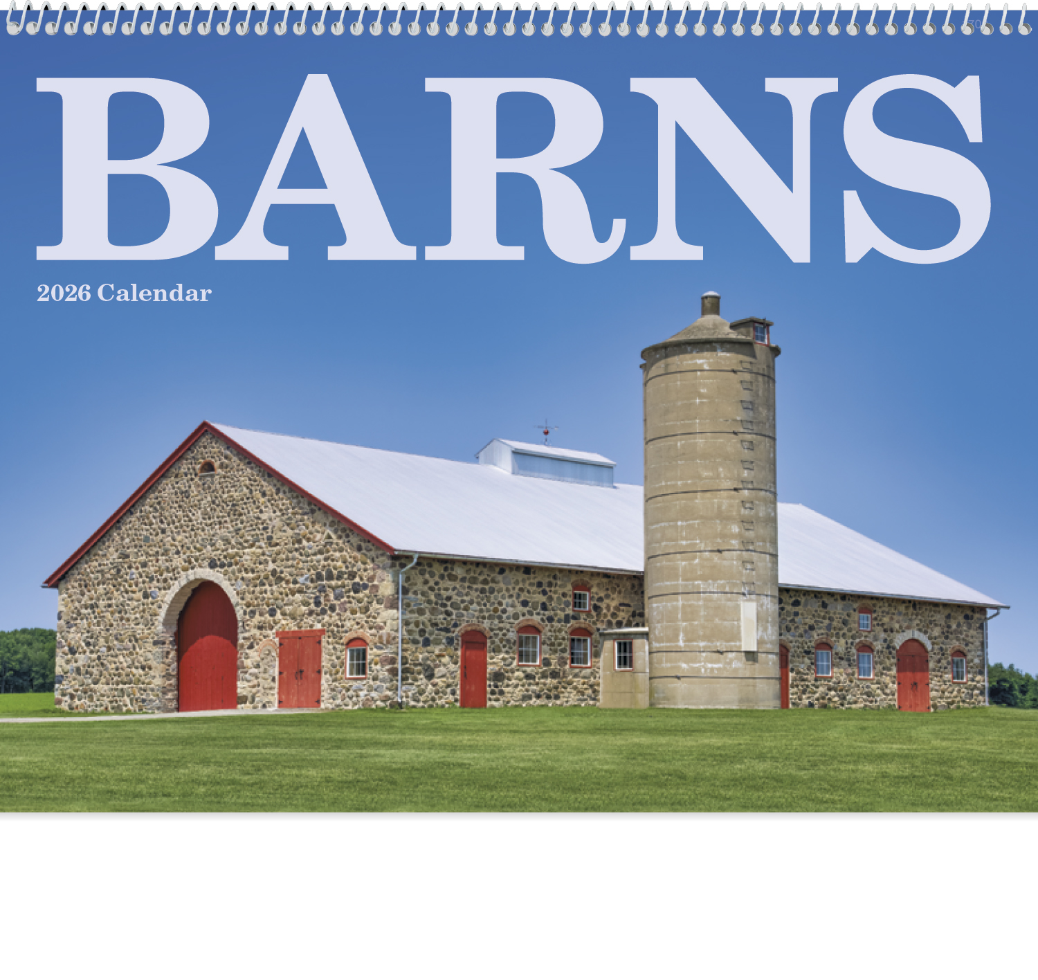 2025 Barns Calendar 11" X 19" Imprinted Spiral Bound; Drop Ad Imprint