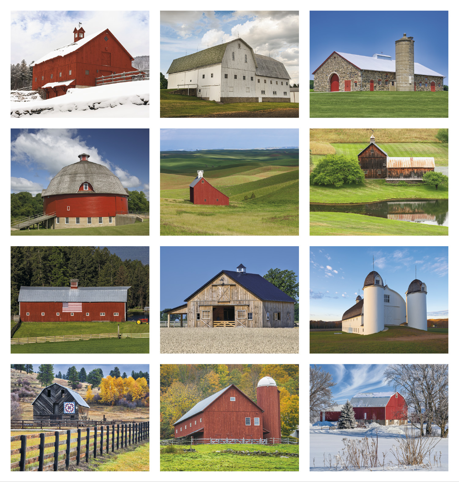 2025 Barns Calendar 11" X 19" Imprinted Spiral Bound; Drop Ad Imprint