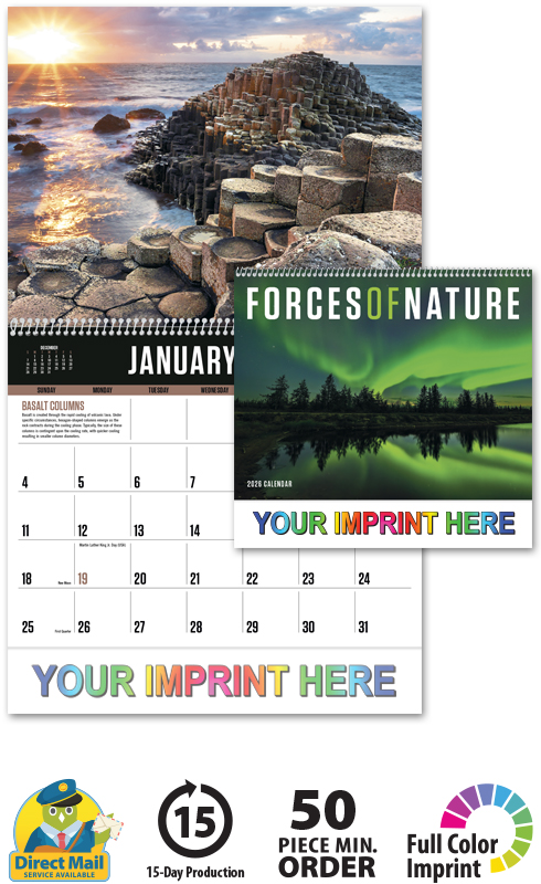 2024 Forces of Nature Calendar (1705) | 11" X 19" Imprinted Spiral