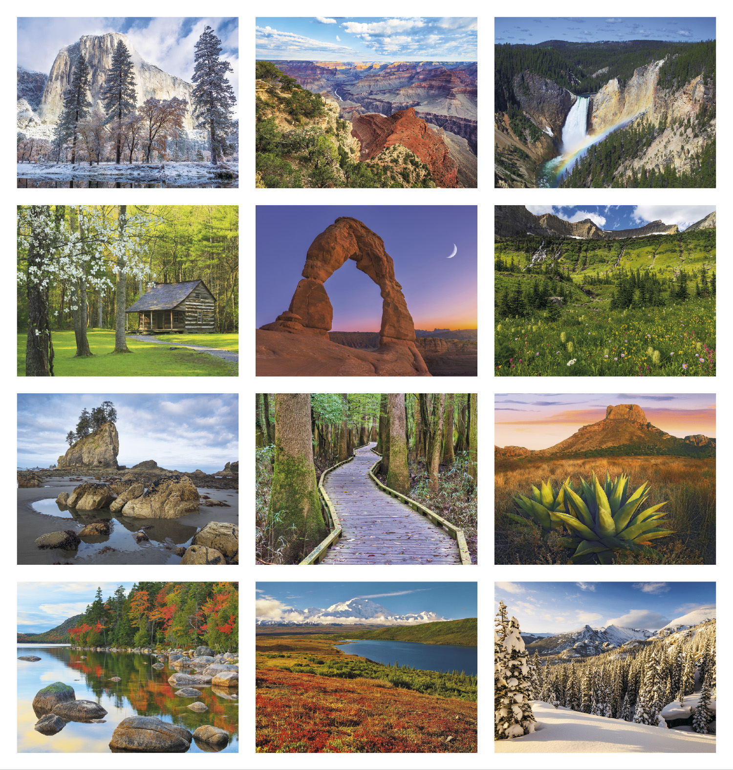 2024 National Parks Calendar 11" X 19" Imprinted Spiral Bound; Drop