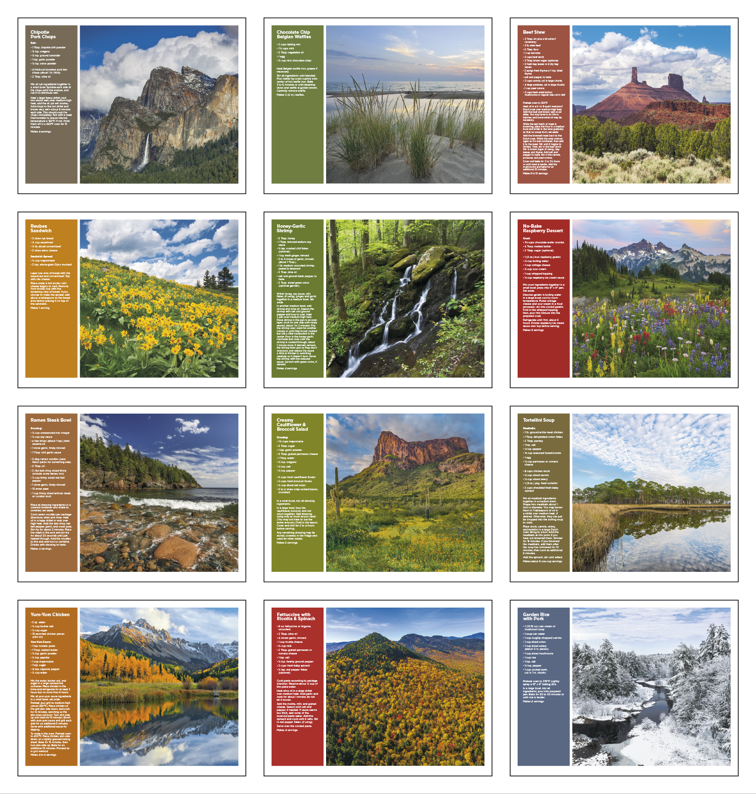 2026 America the Beautiful with Recipes Calendar 11" X 19" Imprinted
