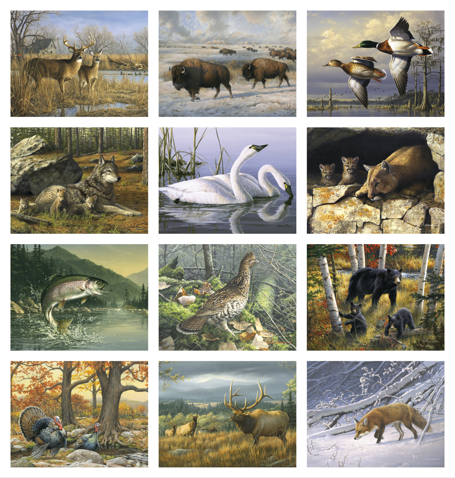 2024 Wildlife Art by the Hautman Brothers Calendar 11" X 19