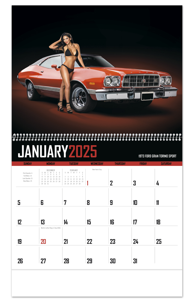 2022 American Muscle Calendar 11" X 19" Imprinted Spiral