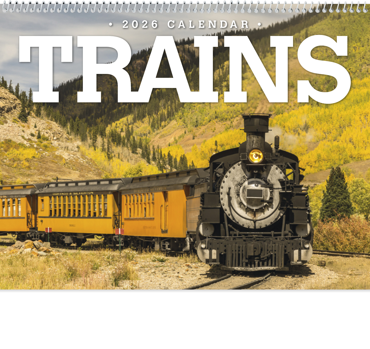 2024 Trains Calendar | 11" X 19" Imprinted Spiral Bound; Drop Ad