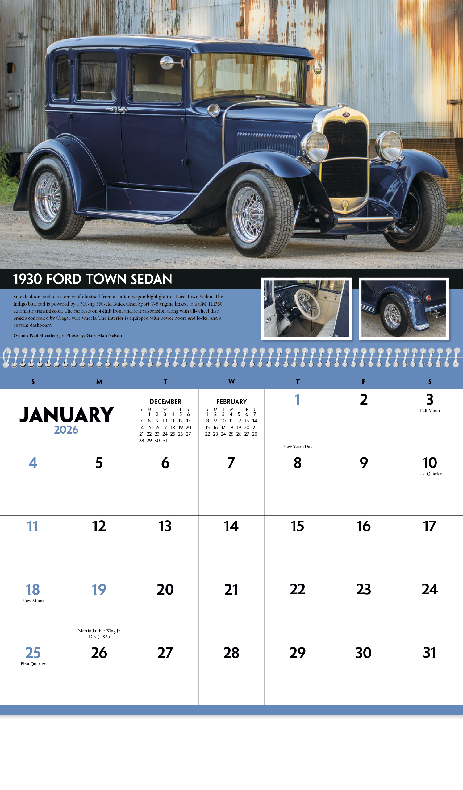 2024 Street Rods Calendar (1861) 11" X 19" Imprinted Spiral Bound