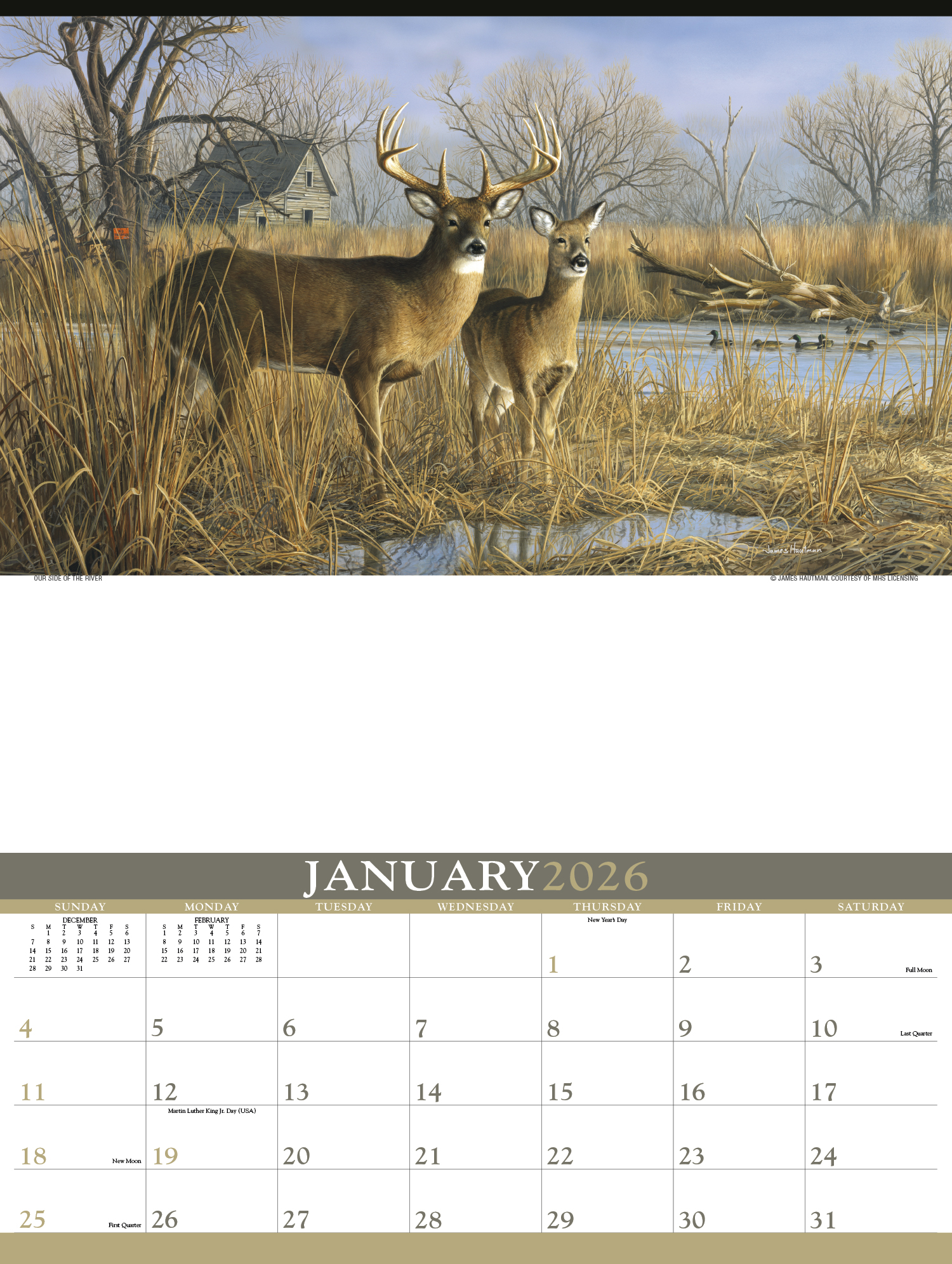 2026 Wildlife Art by the Hautman Brother Calendars 17" x 23