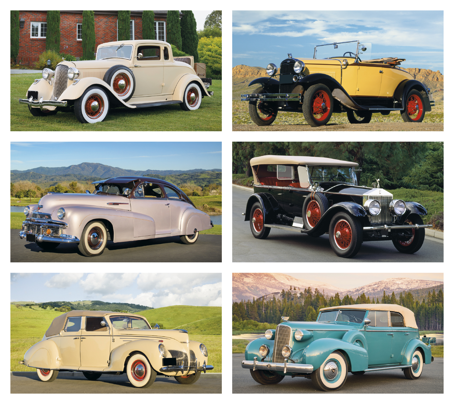 2026 Antique Cars (6Sheet) Calendar 17" x 23" Imprinted 6Sheet