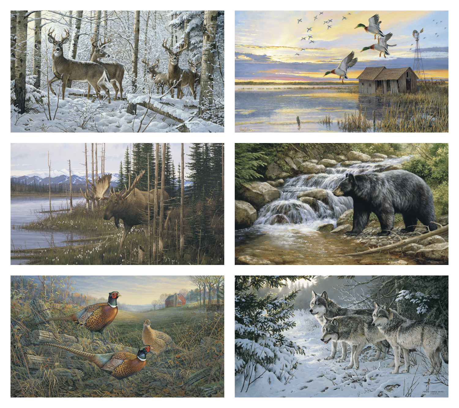 2024 Wildlife Art (6 Sheet) Calendar 17" x 23" Imprinted 6Sheet