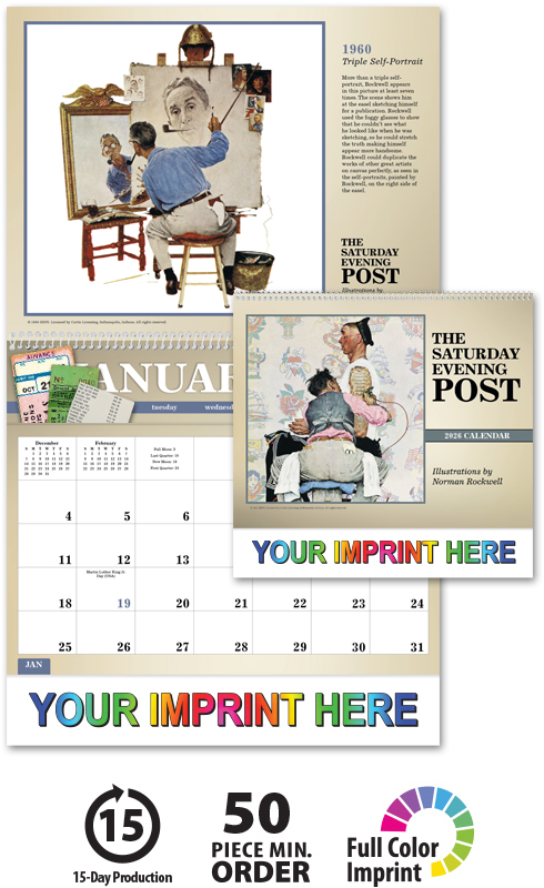 2024 Saturday Evening Post by Norman Rockwell, Large Pocket Calendar