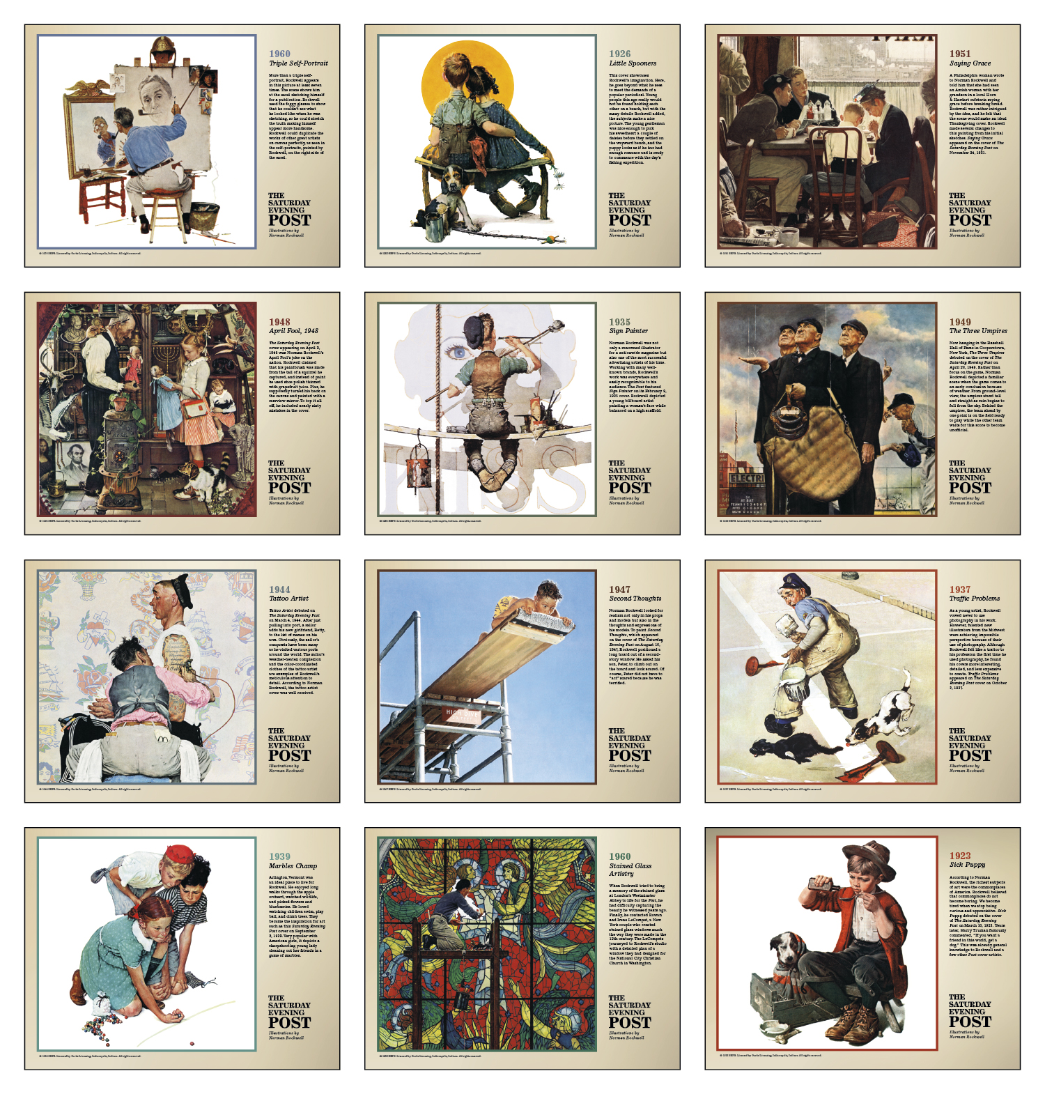 2025 Saturday Evening Post by Norman Rockwell, Large Pocket Calendar