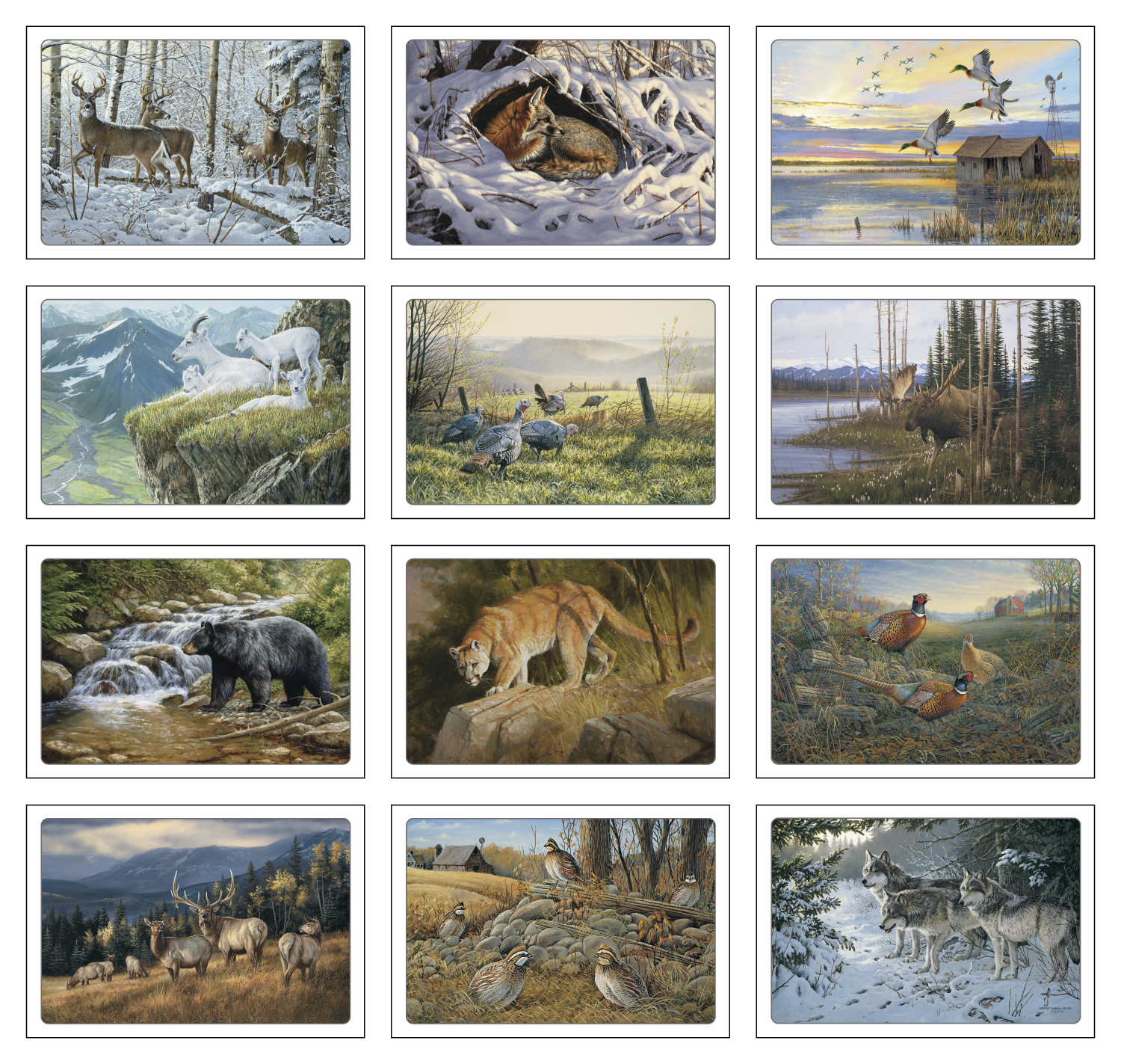 2025 Wildlife Art Pocket Calendar 8" x 13" Imprinted Spiral Bound