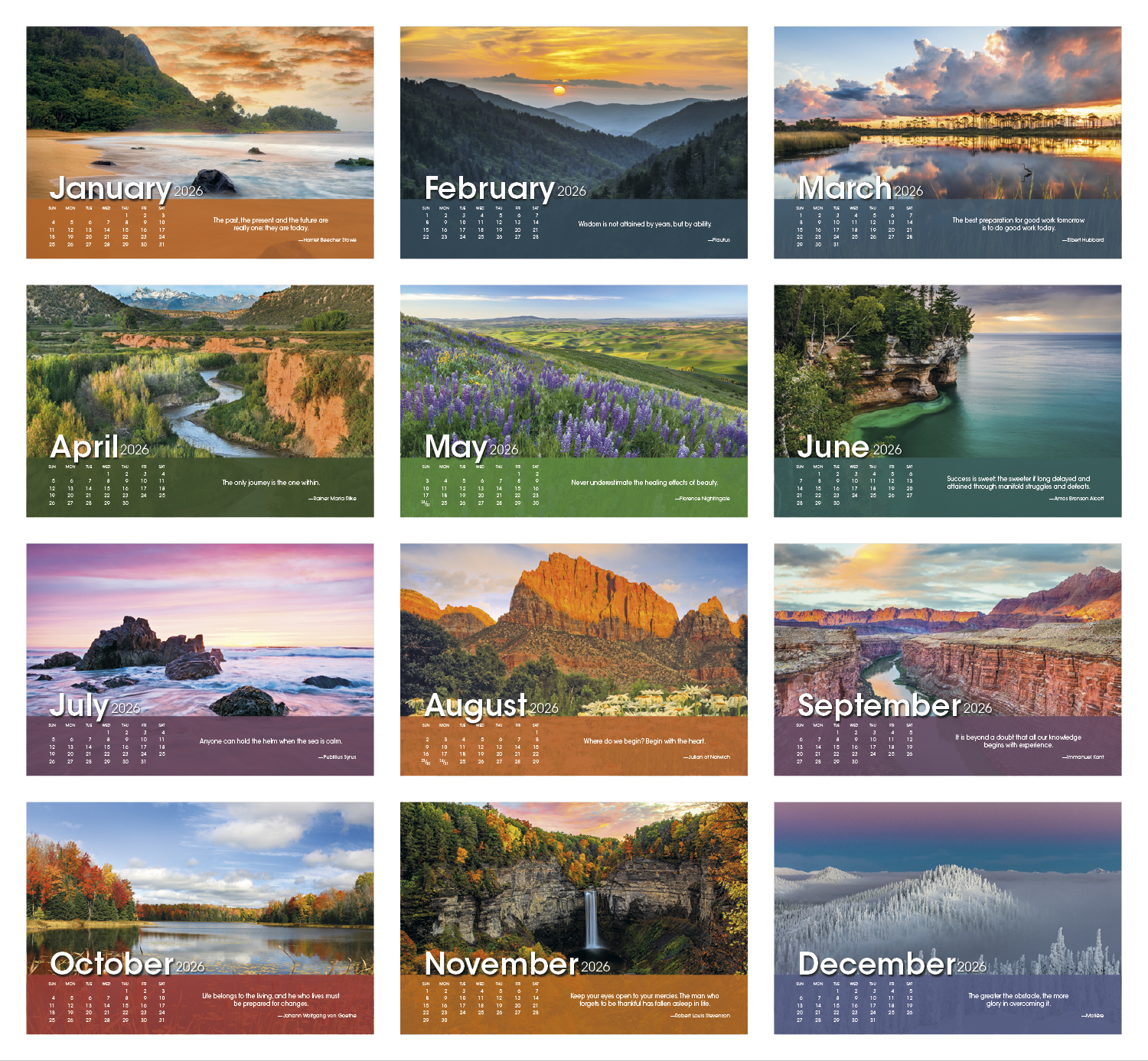 2025 Scenic Moments Large Desk Calendar 71/2" x 61/2" Imprinted