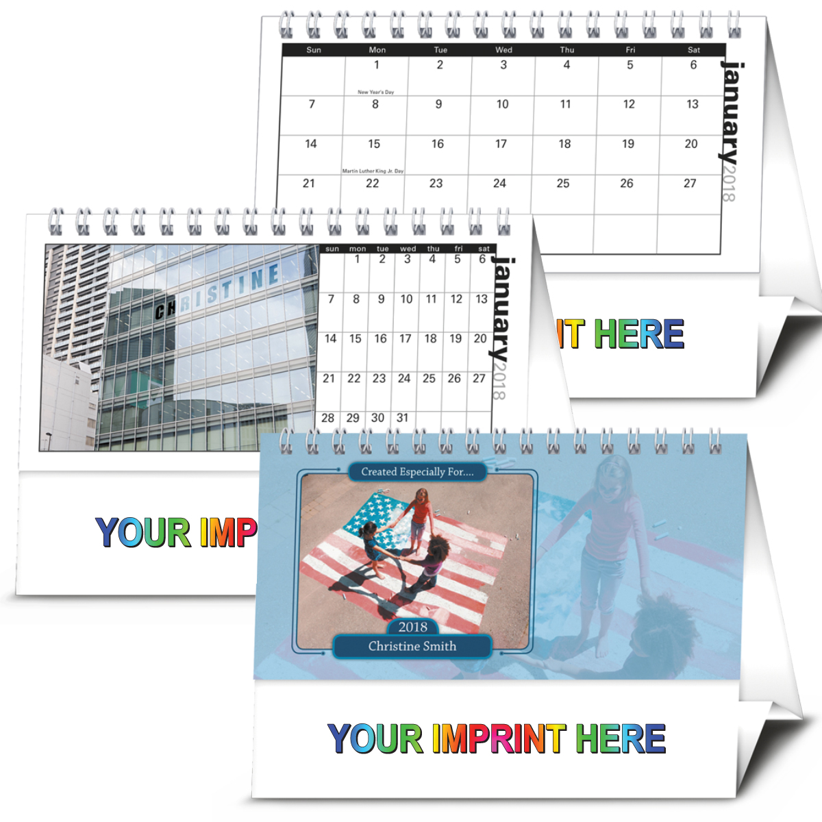 2018 Your Name Here, Desk Calendar 6"w x 41/2"h Desktop Variable