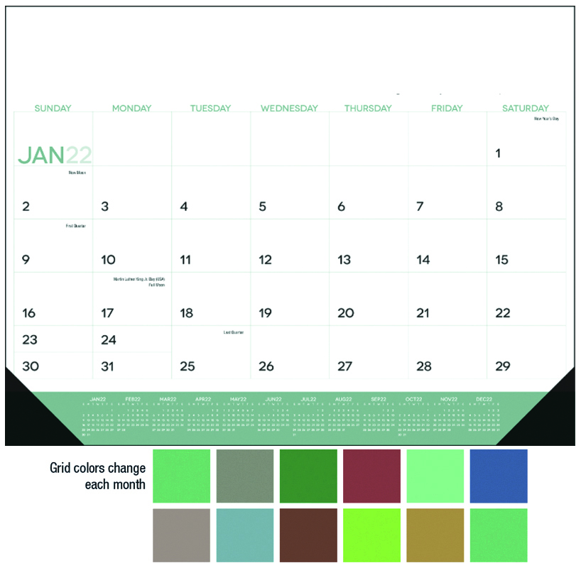 2022 Modern Desk Pad Calendar 22" x 17" Full Color Deskpad Calendars