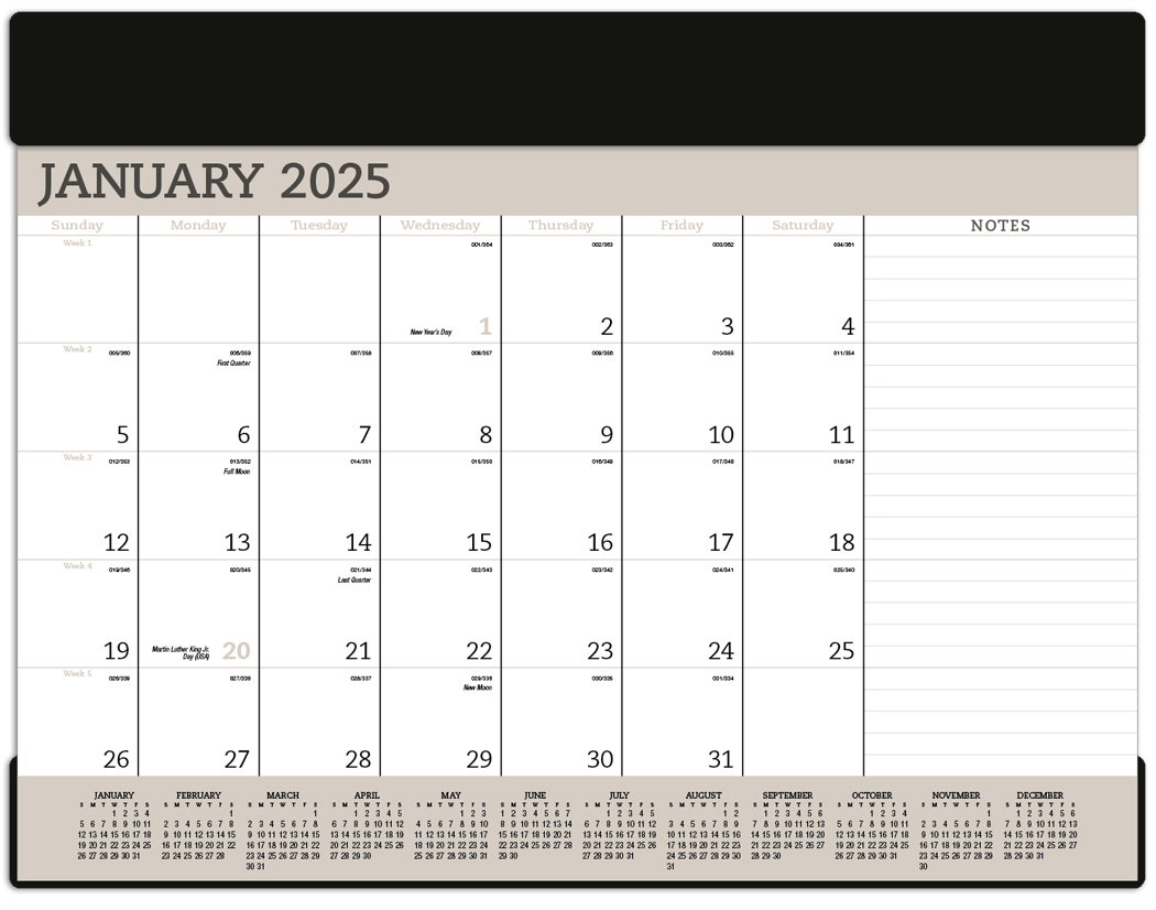 2024 Vinyl Desk Pad Calendar 23" x 17" Imprinted Deskpad Calendar