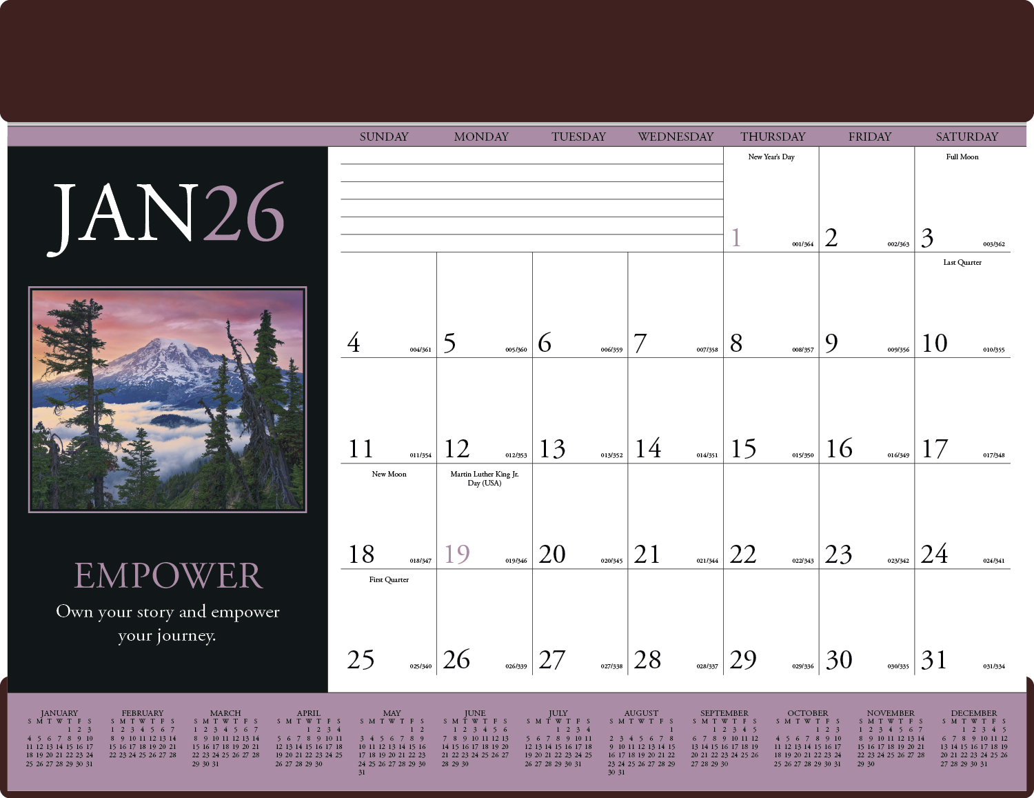 Motivations Vinyl Desk Pad Calendar