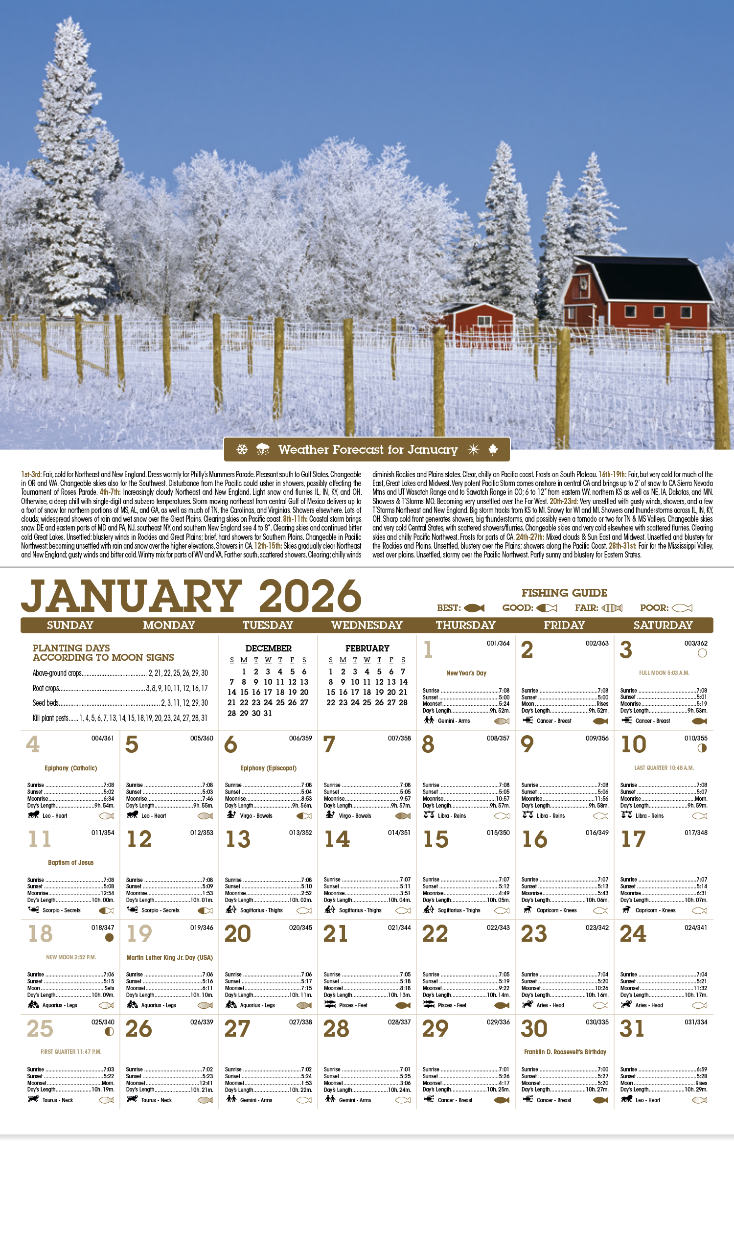 Scenic Almanac Calendar