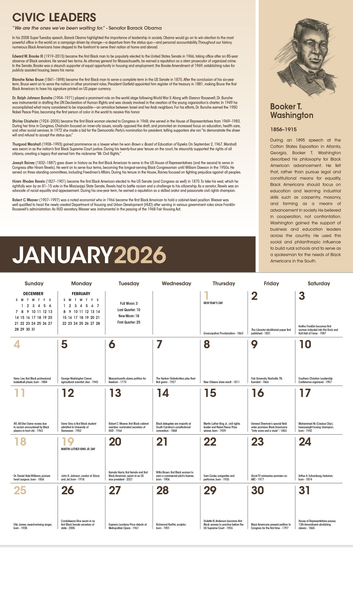 AfricanAmerican Heritage Calendar Barack Obama