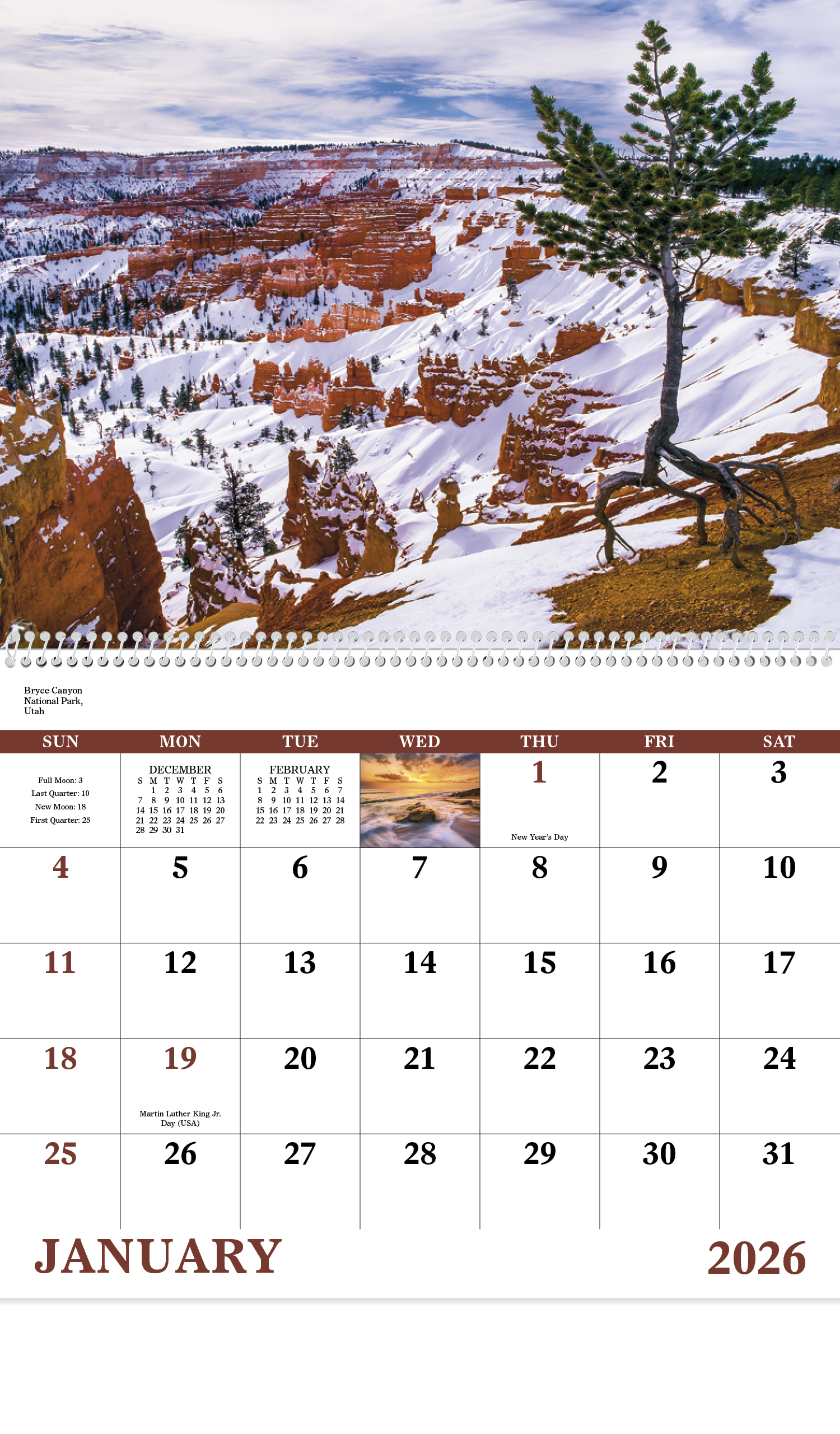 2025 Landscapes Of America (Spiral) Calendar 11" X 19" Imprinted