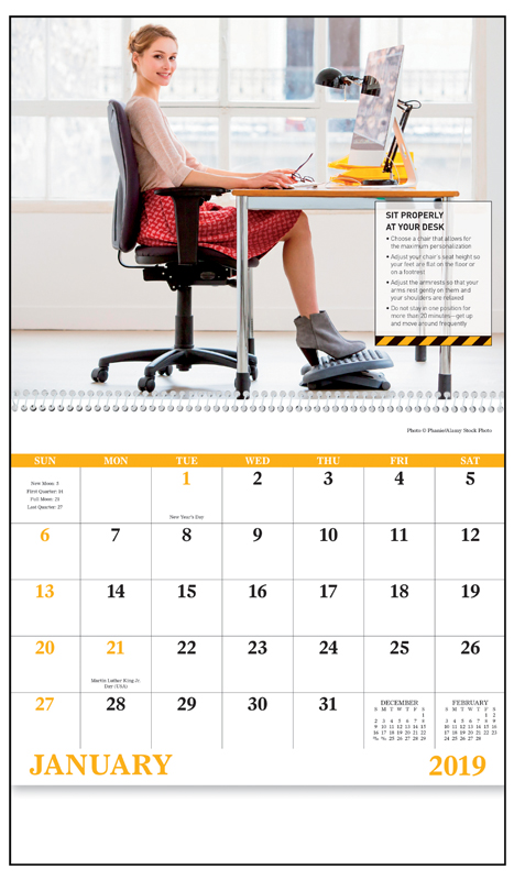 Safety Spiral Calendar | ValueCalendars.com