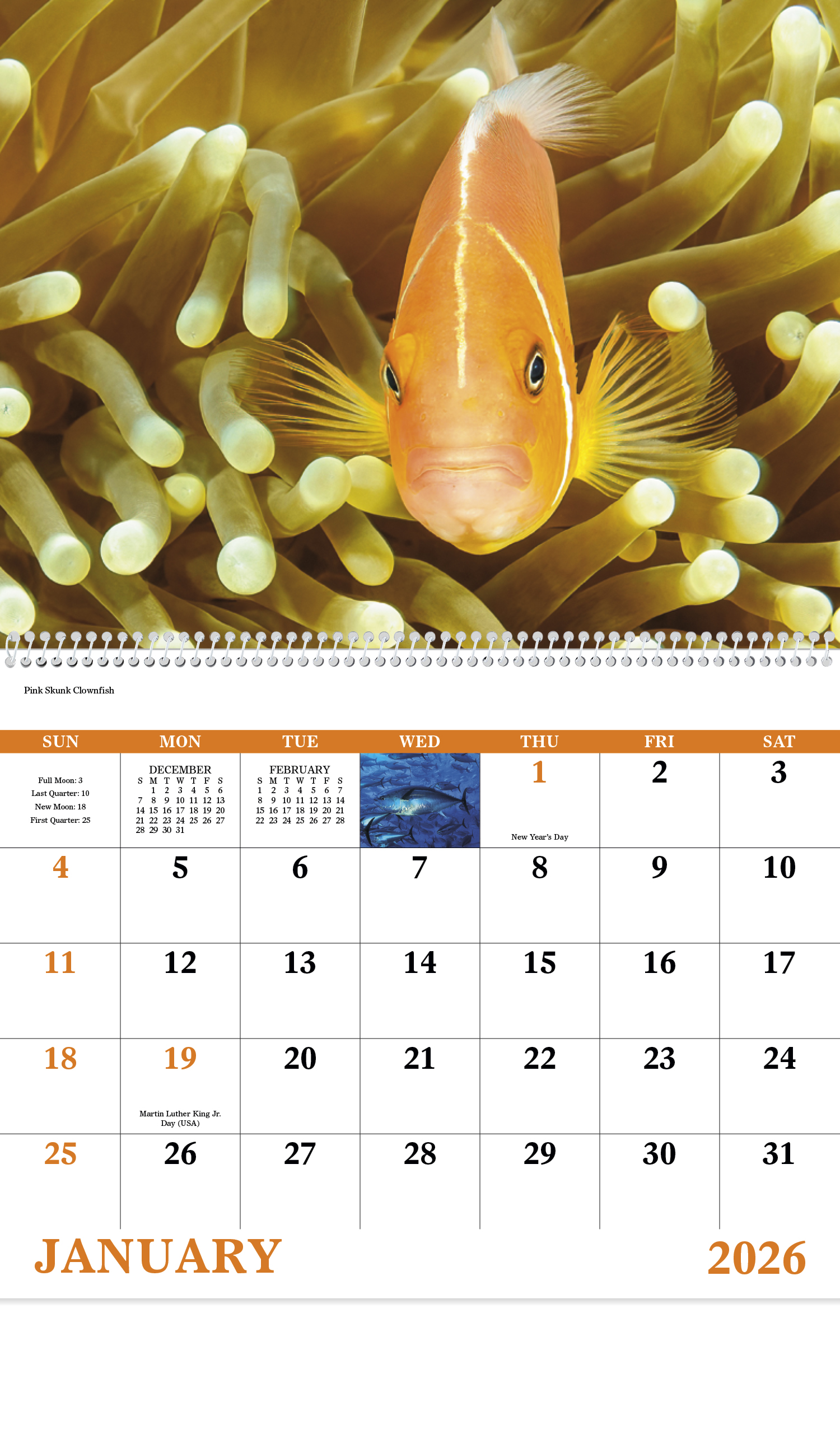 2024 Ocean Glory (Spiral) Calendar 11" X 19" Imprinted Spiral Bound