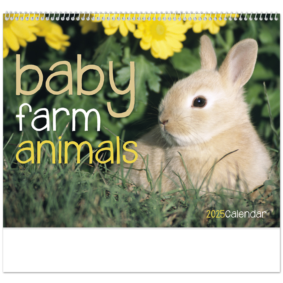 2024 Baby Farm Animals (Spiral) Calendar 11" X 19" Imprinted Spiral