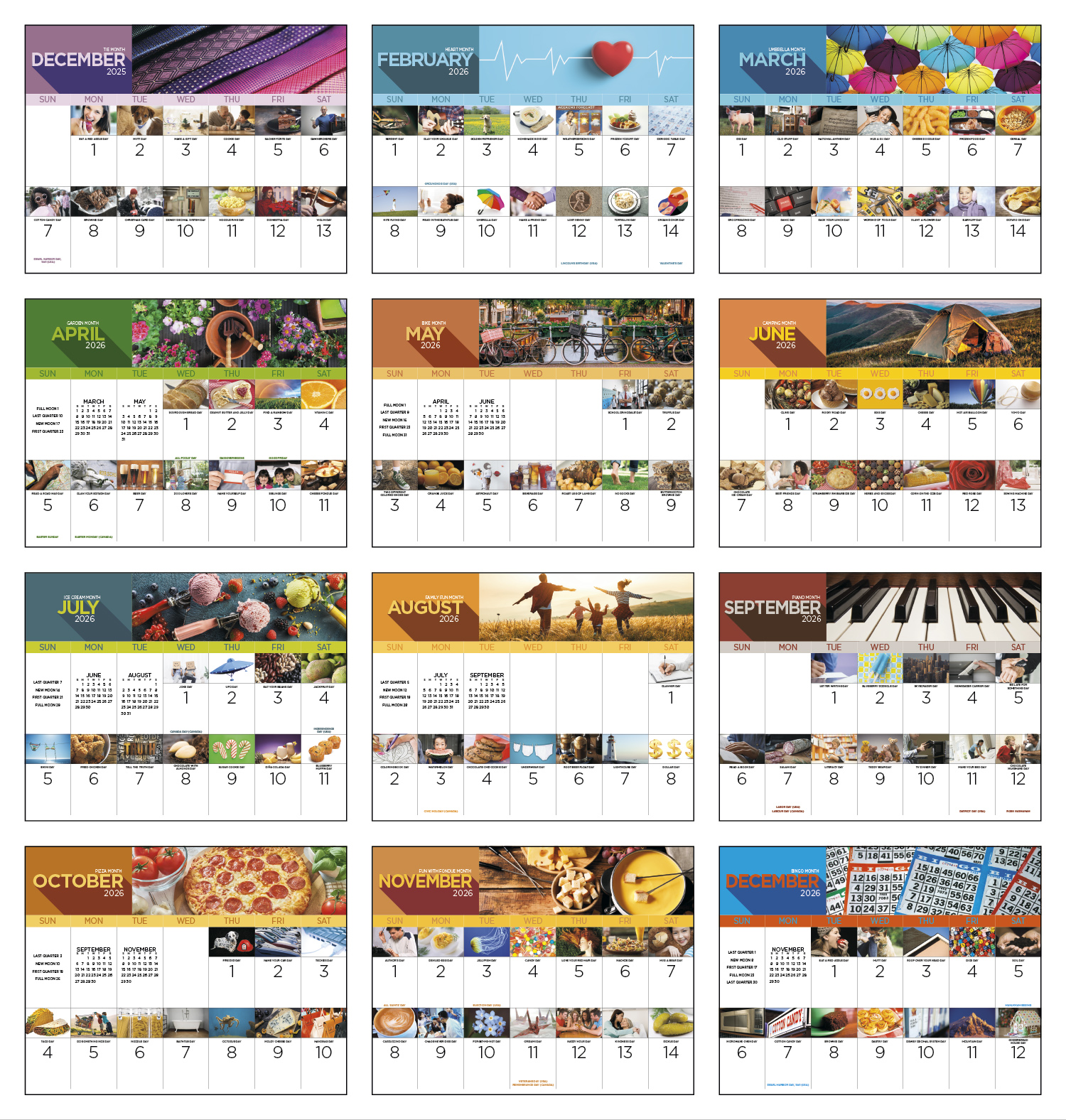 2025 National Day (Spiral) Calendar 11" X 19" Imprinted National