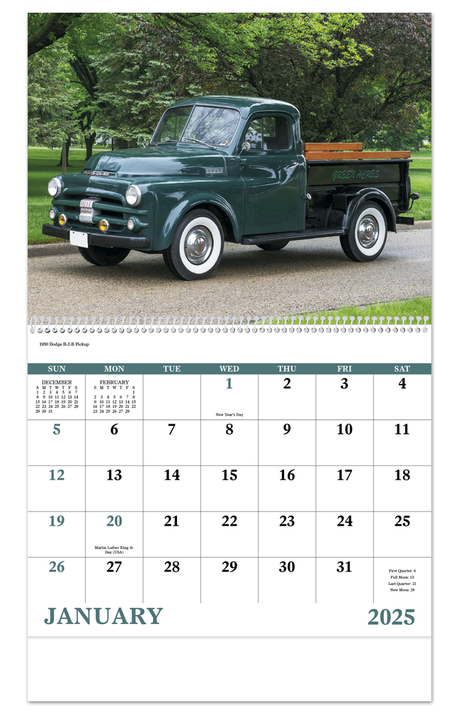 2024 Treasured Trucks (Spiral) Calendar 11" X 19" Imprinted Spiral