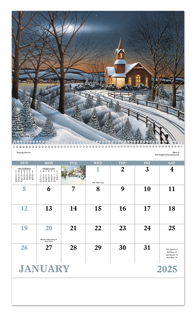 2024 Scenic Memories (Spiral) Calendar 11" X 19" Imprinted Spiral
