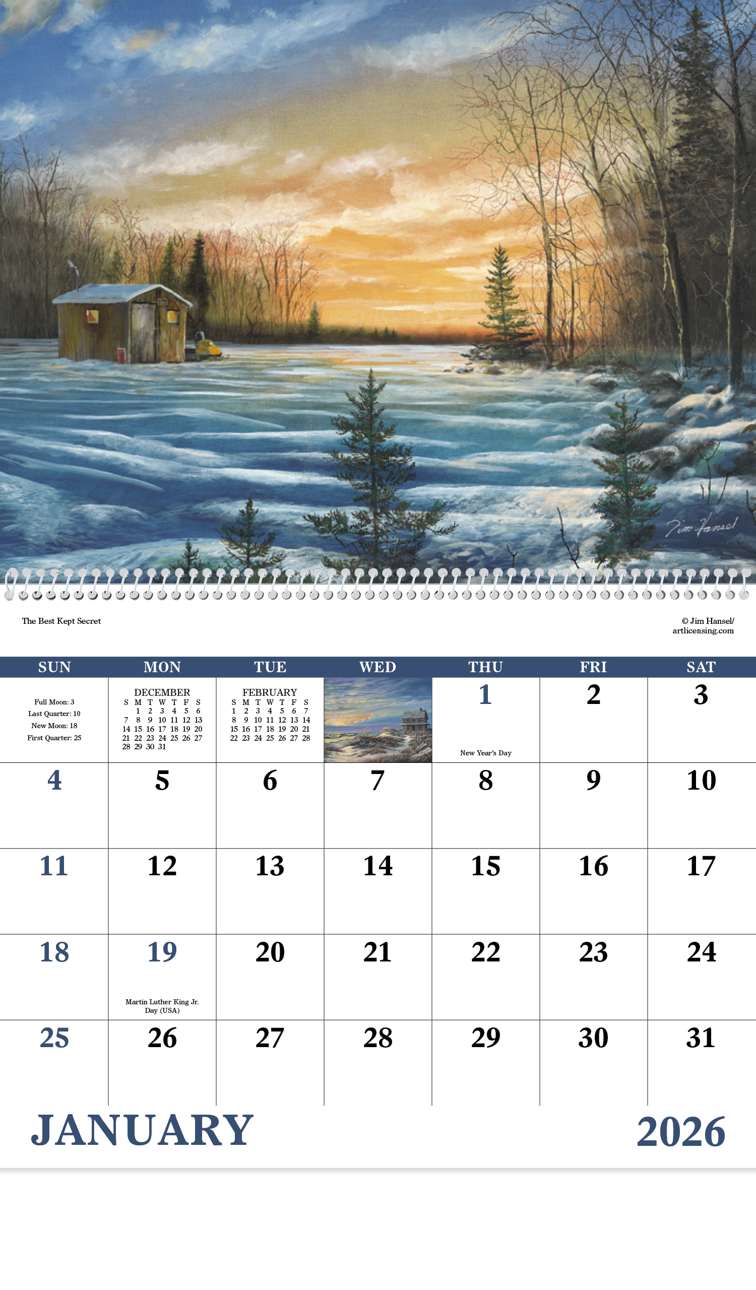 2024 Scenic Memories (Spiral) Calendar 11" X 19" Imprinted Spiral