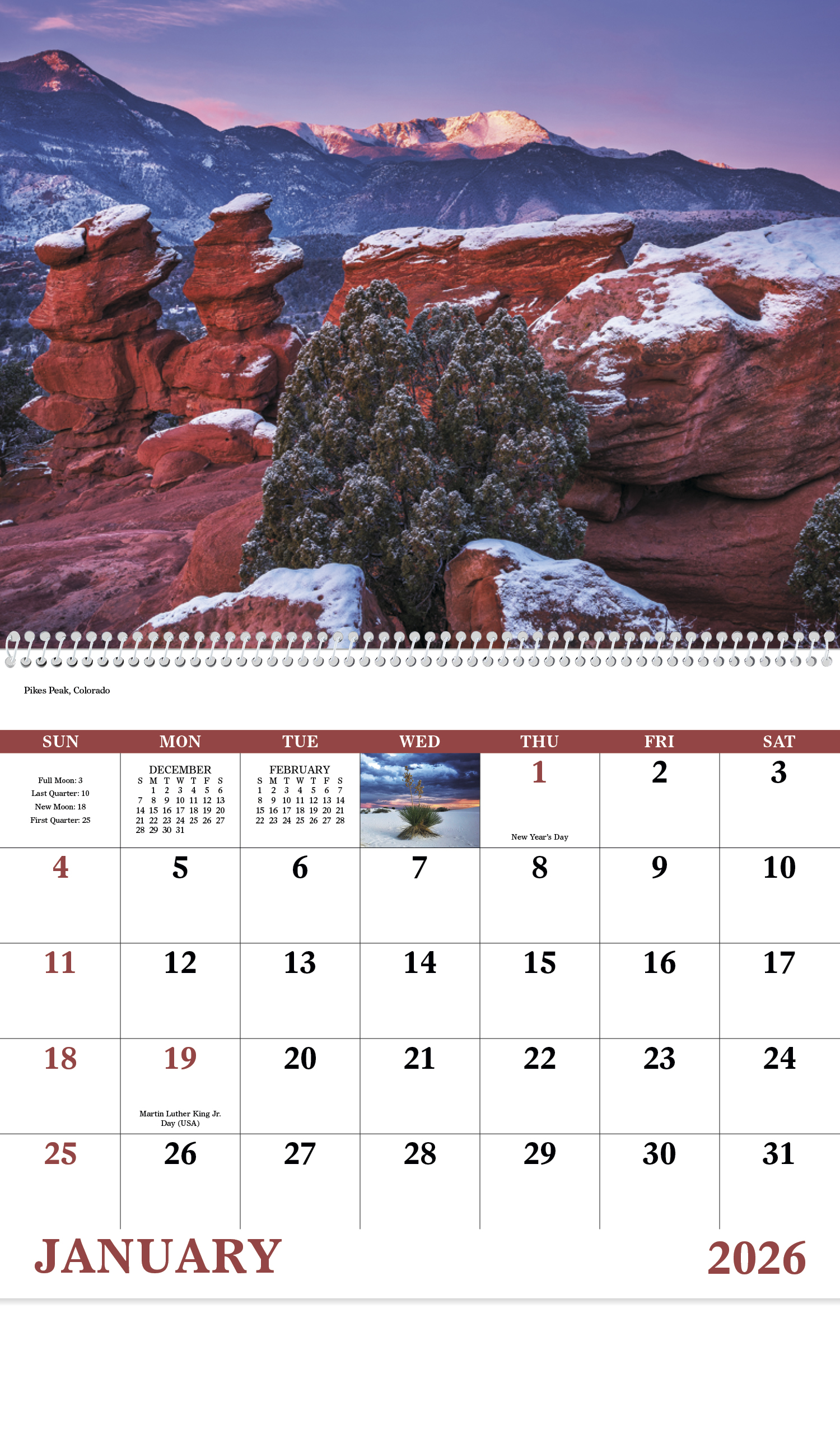 Rocky Mountains Spiral Wall Calendar