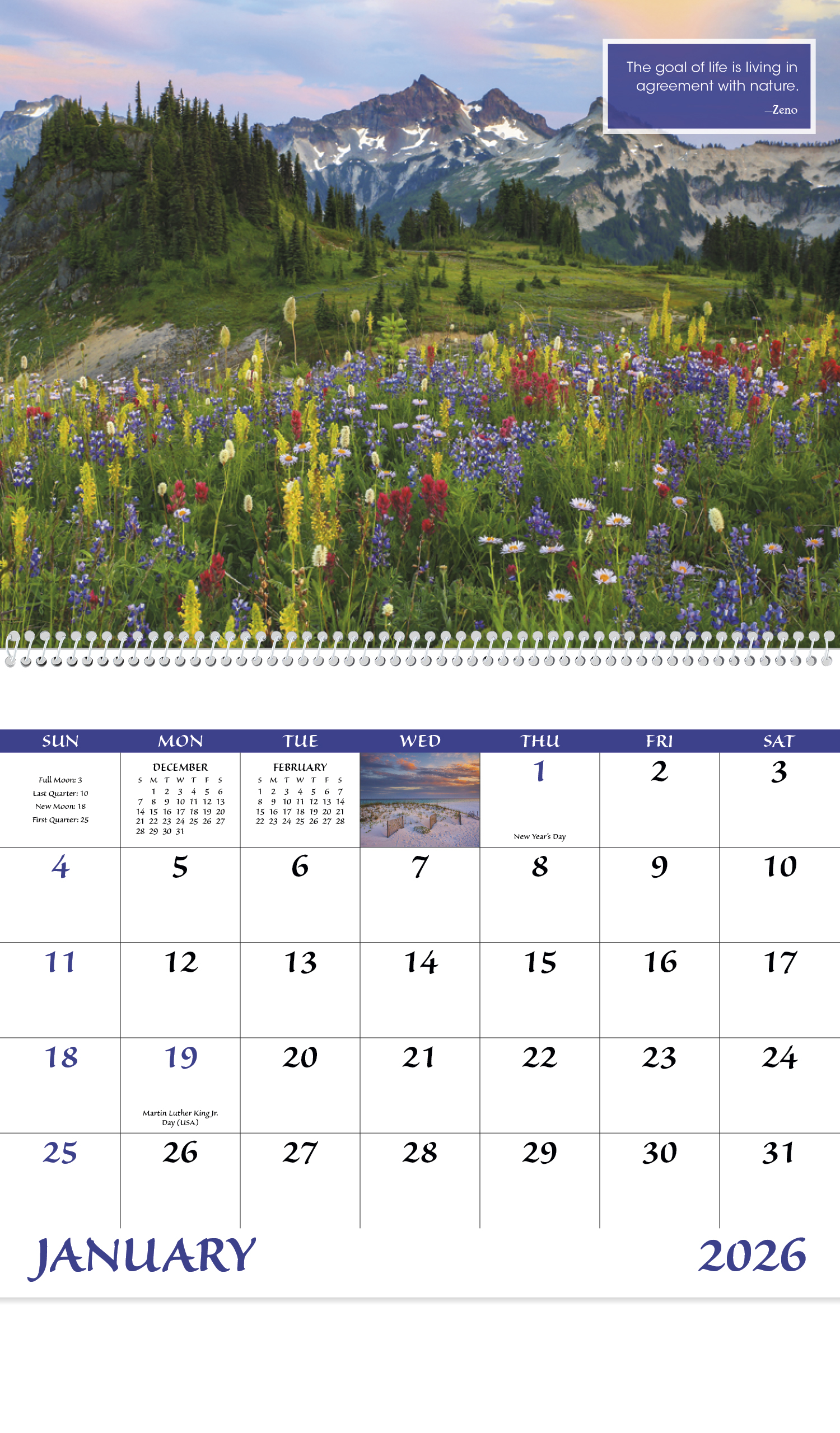2025 Inspirations For Life (Spiral) Calendar 11" X 19" Imprinted