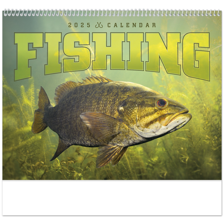 2024 Fishing (Spiral) Calendar | 11" X 19" Imprinted Spiral Bound; Drop