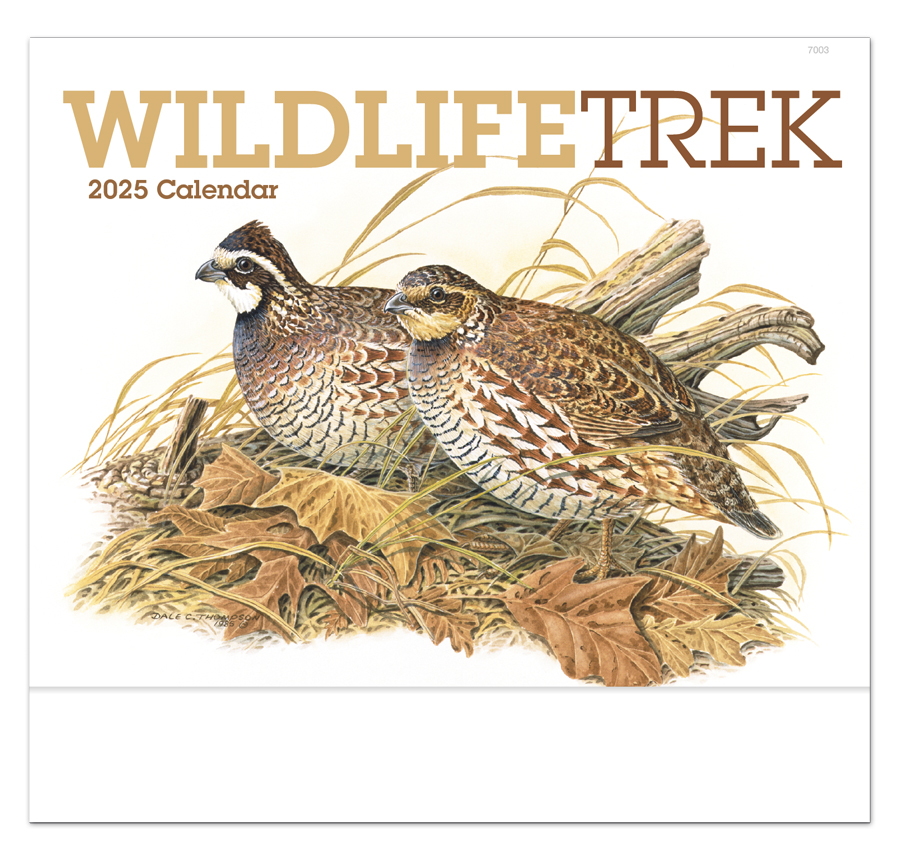 2024 Wildlife Trek Calendar 11" X 19" Imprinted Staple Bound; Drop Ad