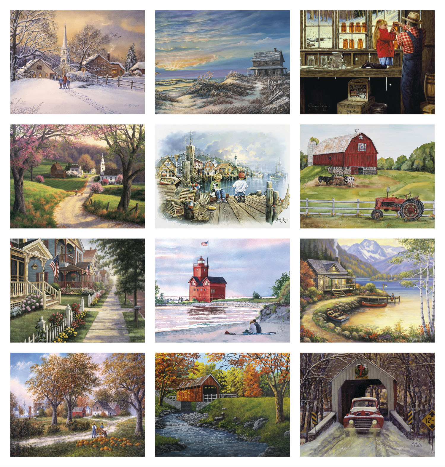 2026 Scenic Memories Calendar 11" X 19" Imprinted Staple Bound; Drop