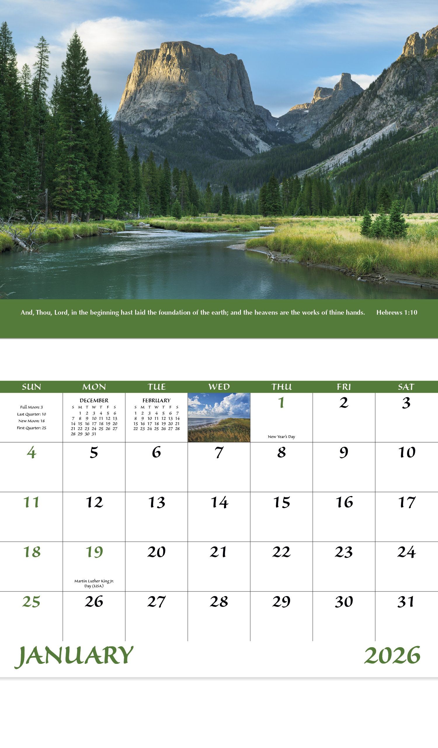 2022 Everlasting Word Calendar | 11" X 19" Imprinted Staple Bound; Drop