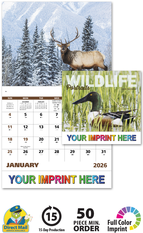 2024 Wildlife Portraits Calendar | 11" X 19" Imprinted Staple Bound