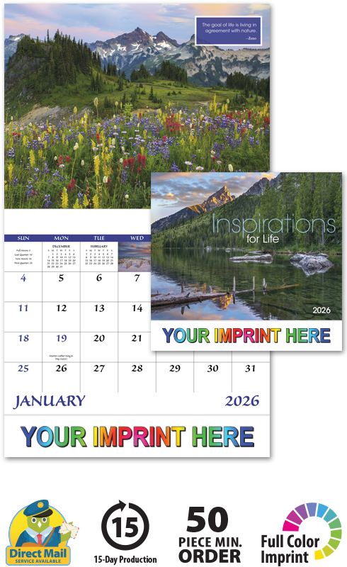 2025 Inspirations For Life Calendar | 11" X 19" Imprinted Staple Bound